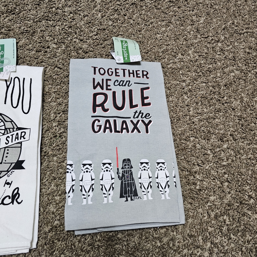 Star Wars Kitchen Towels Valentines Love Theme NEW Darth Vader Stormtroopers - Picture 4 of 7